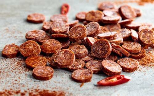 Merguez cuite tranchée
